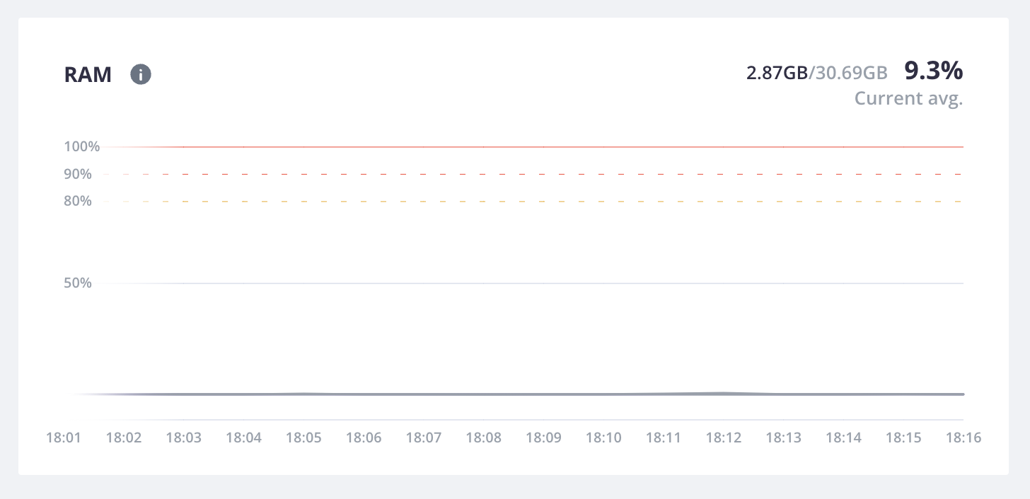 A closeup of the RAM metrics